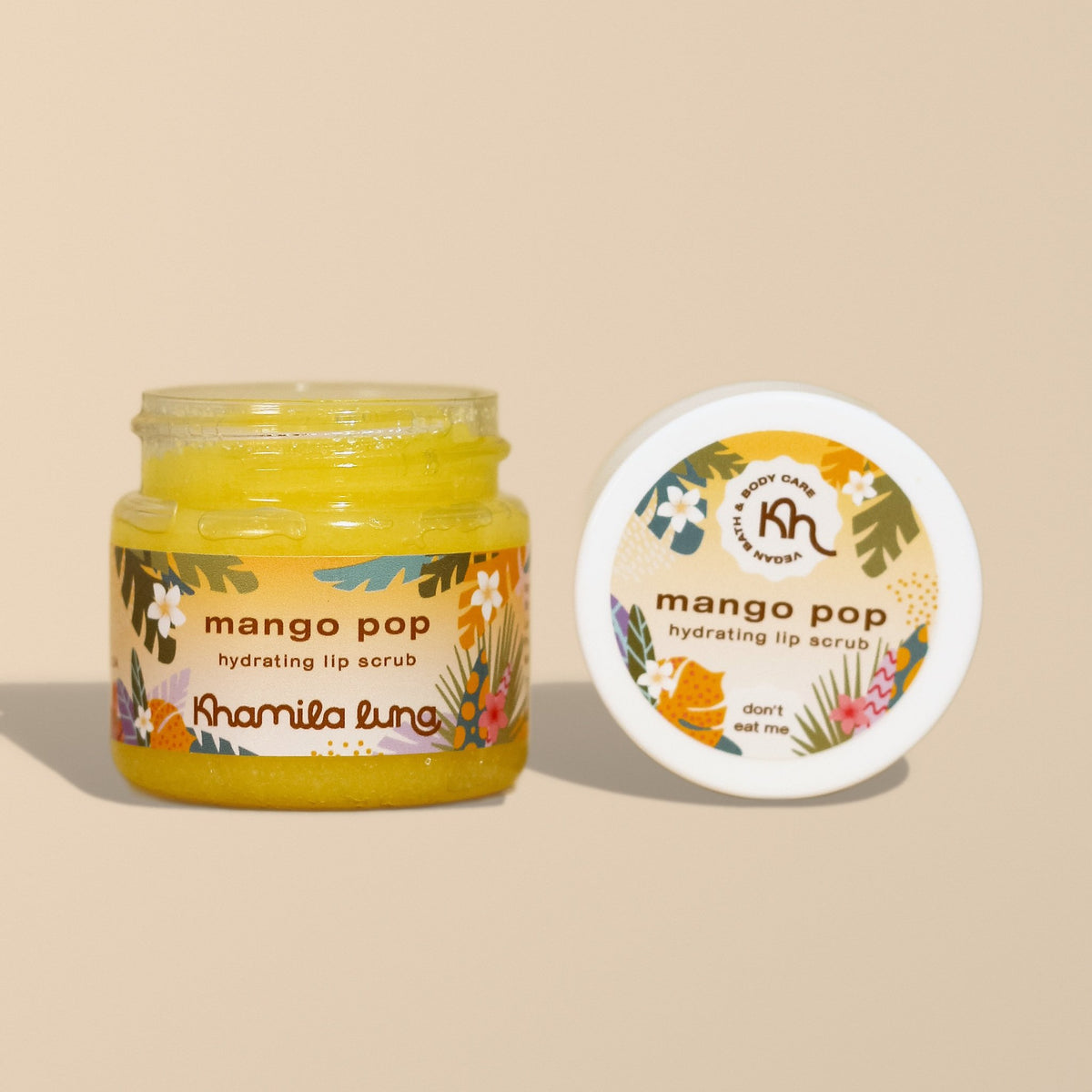 Mango Pop Hydrating Lip Scrub with lid