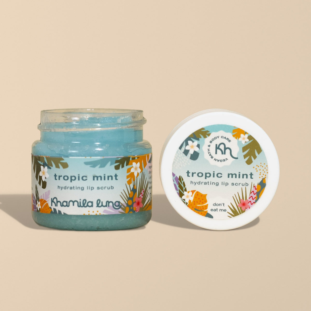 Tropic Mint Hydrating Lip Scrub with lid